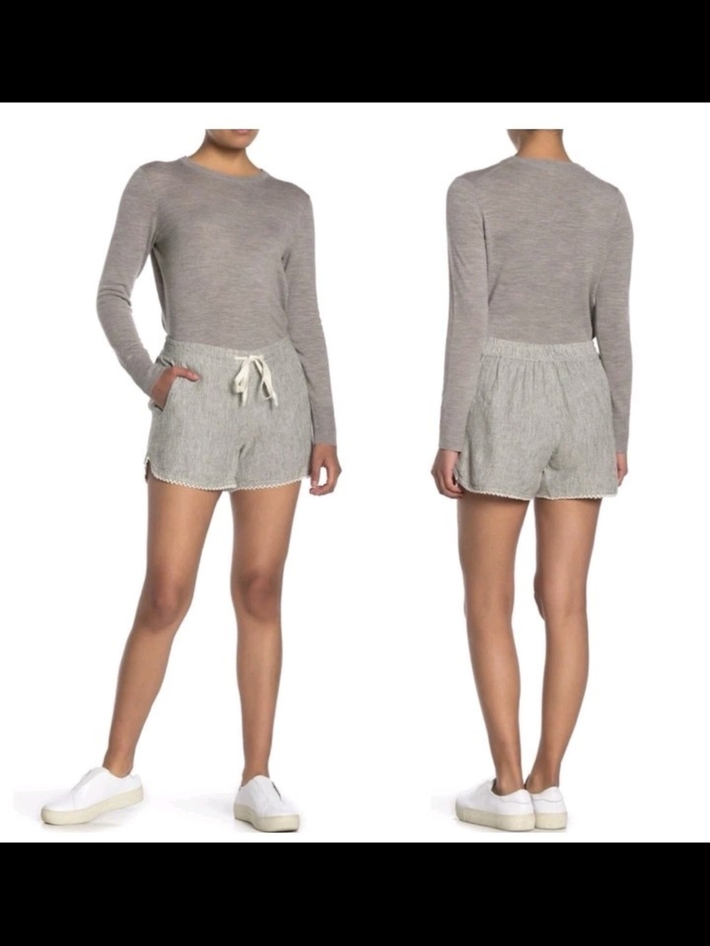Caslon Heather Gray High-Waist Drawstring Shorts